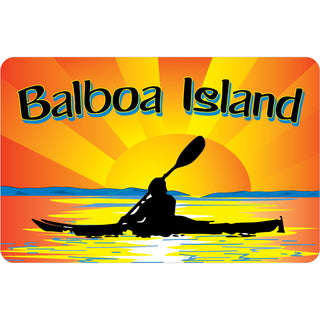 Balboa Island Kayak Sunset Sticker
