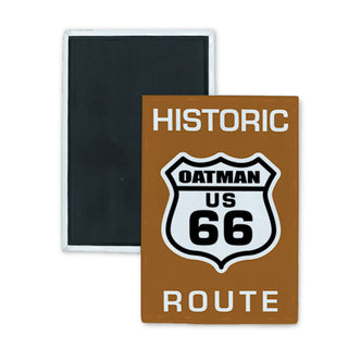 OATMAN Historic Route 66 Brown Sign Rectangle Badge Magnet