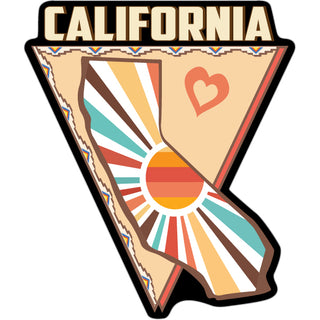 California   State of CA Triangle Sun Shape and Heart Sticker