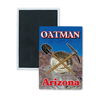 Oatman  AZ Mining Tools Rectangle Badge Magnet