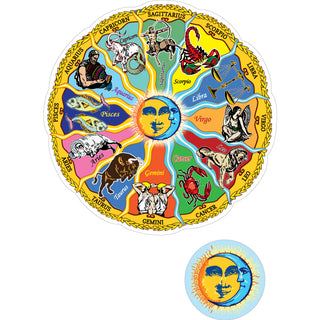 Novelty   Zodiac Signs Circle Sticker