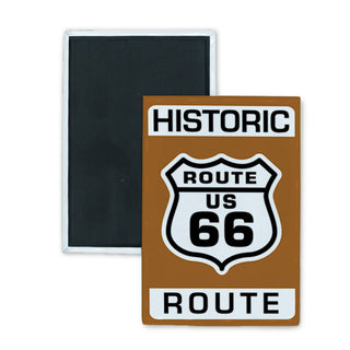 Route 66   Historic Brown Sign Rectangle Badge Magnet