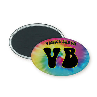 Venice Beach   Tie Dye Oval Oval Badge Magnet
