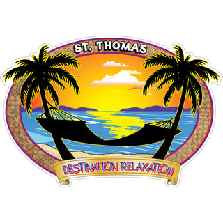 St. Thomas   Destination Relaxation Hammock Sticker