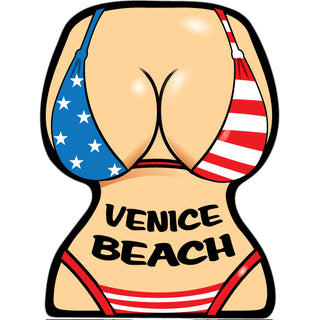 OK4 Venice Beach Front Torso with US Flag Bikini Sticker