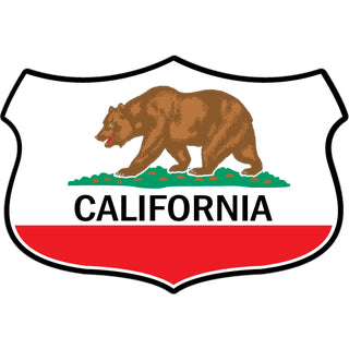 California   Wide California Flag Shield Sticker