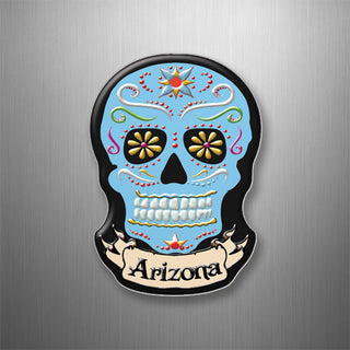 Arizona   Blue Banner Sugar Skull 3D Magnet