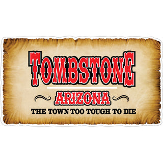Tombstone  Arizona   Wood Boards Sign Sticker