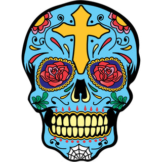 Day Of Dead   Blue Sugar Skull Blank Sticker