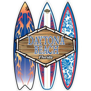 OK4 Daytona Beach  FL 3 Surfboards w Wooden Sign Sticker