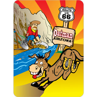 Oatman  Arizona   Miner & Kicking Donkey Sticker