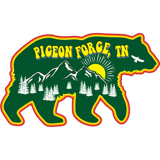 Pigeon Forge  Tennessee]   Green Retro Bear Sticker
