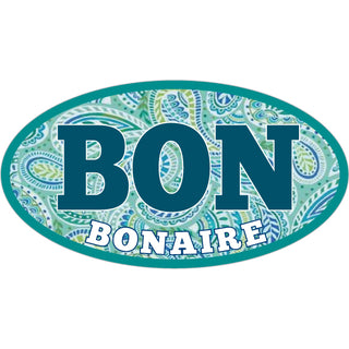Bonaire   Paisley Filled Euro Oval Sticker