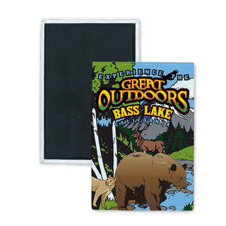 Bass Lake  California   Great Outdoors Rectangle Badge Magnet
