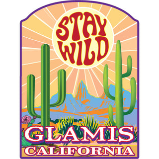 Glamis California   Stay Wild Sun Cactus Sticker