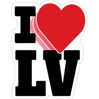 Las Vegas  NV   I Heart LV Block Letters Sticker