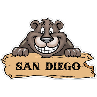 San Diego   Smiling Brown Bear Sticker