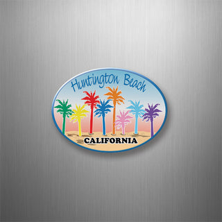 Huntington Beach  CA   8 Colored Palms Sand 3D Magnet
