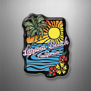 Laguna Beach Stylized Sunset 3D Magnet