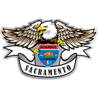 Sacramento Eagle with California Bear Flag Shield Sticker