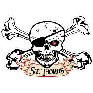St Thomas Skull and Crossbones Sticker