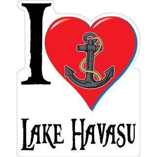 Lake Havasu   Heart Anchor Vertical Sticker