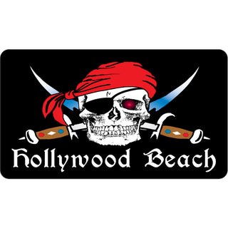 OK3 Hollywood Beach FL Pirate w Swords Sticker