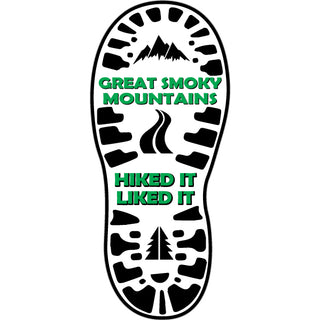 OK4 Great Smoky Mountains Hiked It Liked Boot Print mini Sticker