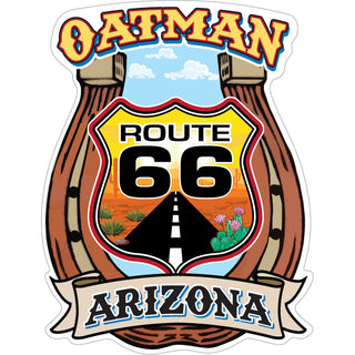 OATMAN HORSESHOE ROUTE 66 SHIELD Sticker