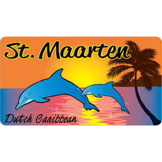St. Maarten Dolphin Sunset Sticker