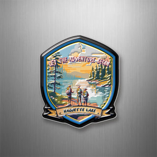 Raquette Lake   Let the Adventure Begin Hikera 3D Magnet