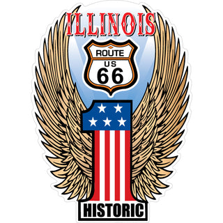 Illinois   Winged Flag No 1 Sticker