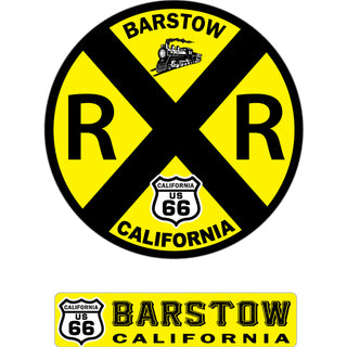 Barstow Railroad Crossing Signs mini Sticker