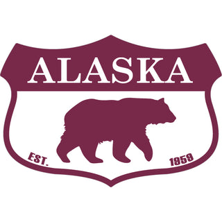 Alaska Wide Shield Bear Sticker