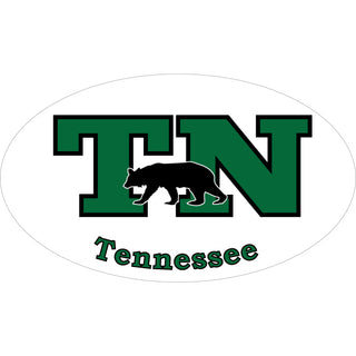 Tennessee TN Green Euro Oval Sticker