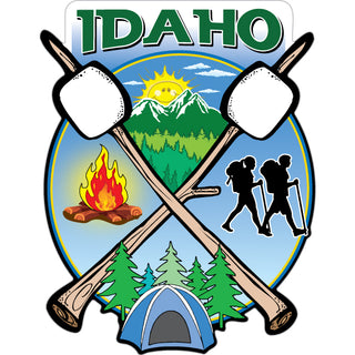 IDAHO CAMPING CROSS MARSHMALLOW STICKS Sticker