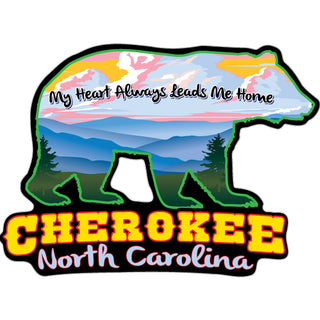 Cherokee North Carolina   Smoky Mountain Filled Bear Sticker