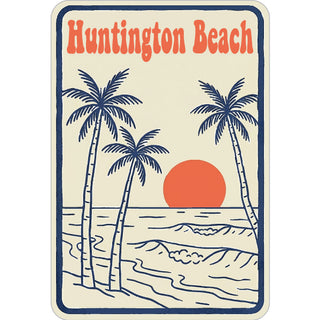 HUNTINGTON BEACH PALM SUNSET POSTER Sticker