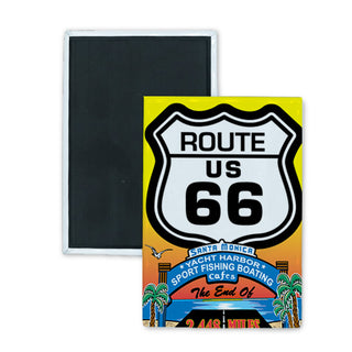 Santa Monica   Route 66 The End of 2448 Miles Rectangle Badge Magnet
