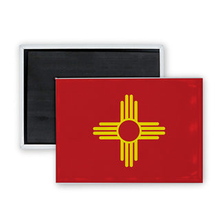New Mexico Yellow Zia Red Rectangle Rectangle Badge Magnet