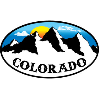 Mountains & Sun Oval   Colorado Mountains Oval Sticker