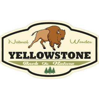 Yellowstone National Park Bison Plaque Sticker