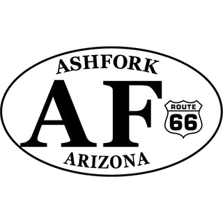 Ashfork Arizona Rte 66 with Shield Oval Sticker