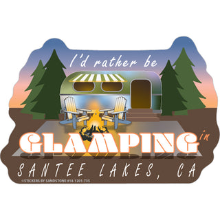 OK4 Santee Lakes CA Id Rather be Glamping Sticker