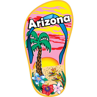 Arizona Single Flip Flop with Palm and Sun Sticker