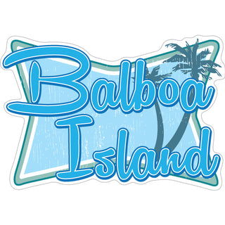 Balboa Island   Coastal Retro Squeezed Rectangle Sticker