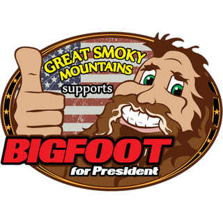 Great Smoky Mountains   Bigfoot for President Sticker