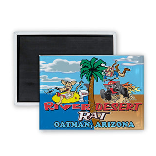 Oatman  Arizona   River Rat & Desert Rat Rectangle Badge Magnet