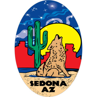 Sedona AZ Howling Wolf Vertical Sticker