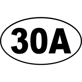 OK4 30A Euro Oval Black on White Background large Sticker